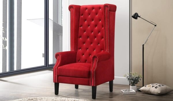 Red Velvet Throne Chair