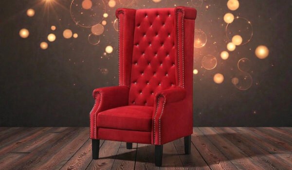 Red Velvet Throne Chair