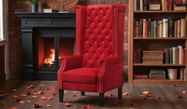 Red Velvet Throne Chair