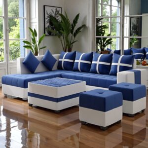 Azure Grid Modular L-shape Sofa