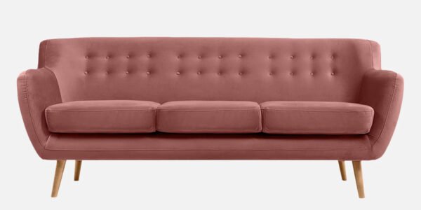 Blush Haven Tufted Fabric 3-seater Sofa