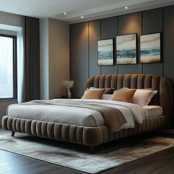 Ivory Cloud Upholstered Bed