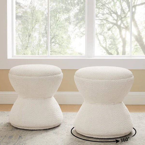 Ivory Orbit 360° Swivel Ottoman
