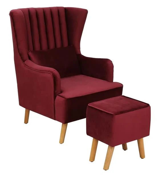 Crimson Comfort Wing Chair Set