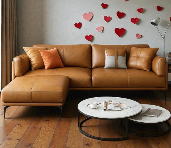 Saddle Luxe Leather L-shape Sofa